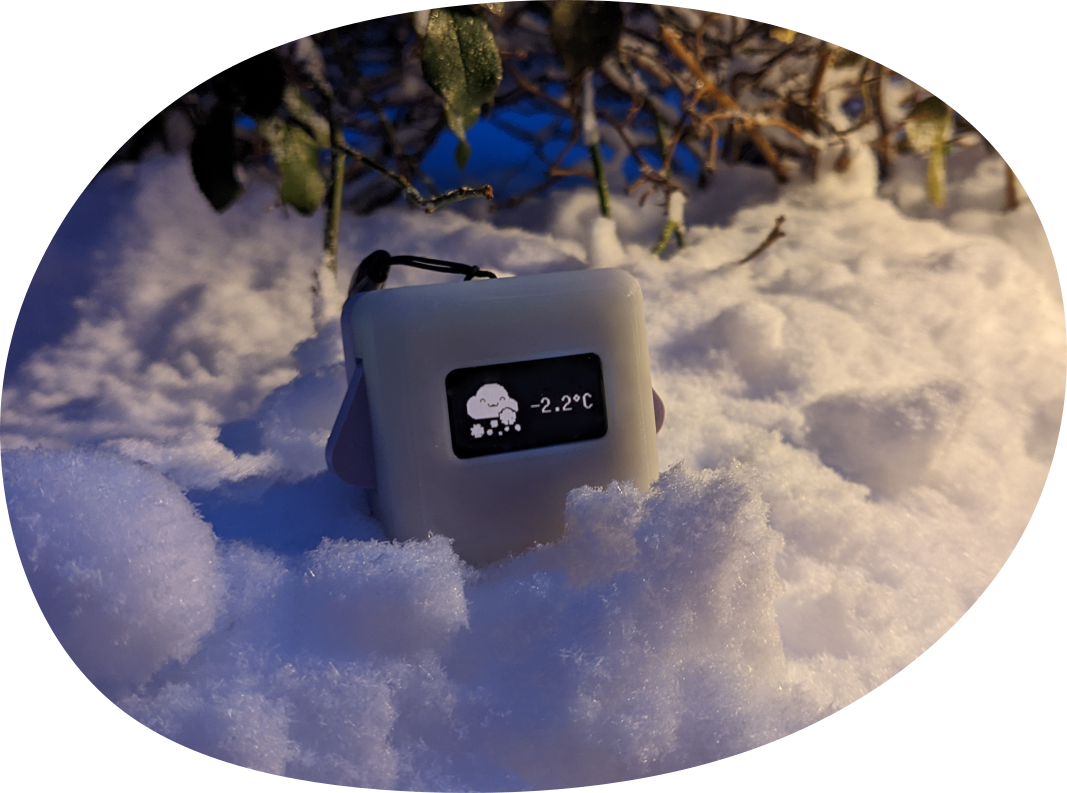 Block with weather display